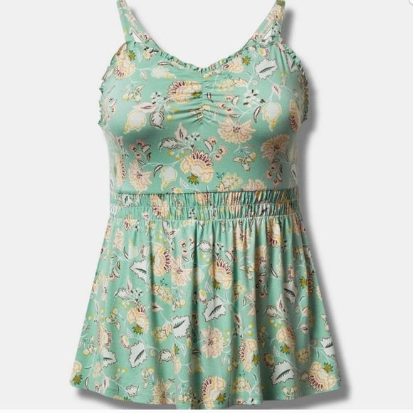 Torrid Sweatheart Ruched Babydoll Sleeveless Top In Hemlock Greet Size 4x - Picture 4 of 14